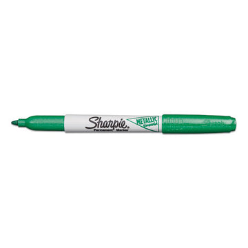Sharpie® Metallic Fine Point Permanent Markers, Fine Bullet Tip, Green, Dozen freeshipping - TVN Wholesale